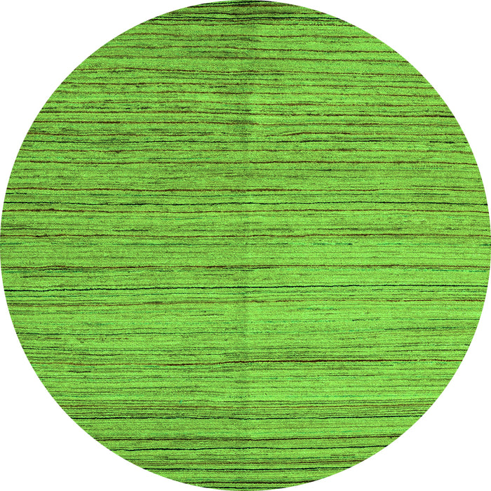 Round Abstract Green Modern Rug, abs4963grn