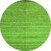 Round Abstract Green Modern Rug, abs4963grn