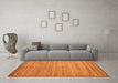 Machine Washable Abstract Orange Modern Area Rugs in a Living Room, wshabs4963org