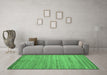 Machine Washable Abstract Emerald Green Modern Area Rugs in a Living Room,, wshabs4963emgrn