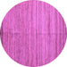 Round Abstract Purple Modern Rug, abs4963pur