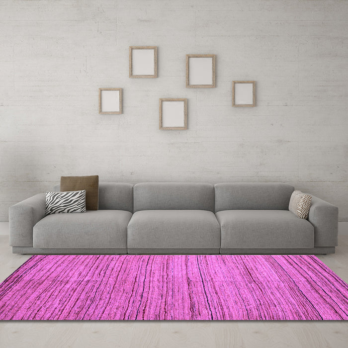 Machine Washable Abstract Purple Modern Area Rugs in a Living Room, wshabs4963pur