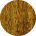 Round Machine Washable Abstract Yellow Modern Rug, wshabs4964yw