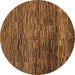 Round Abstract Brown Modern Rug, abs4964brn