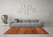 Machine Washable Abstract Orange Modern Area Rugs in a Living Room, wshabs4964org