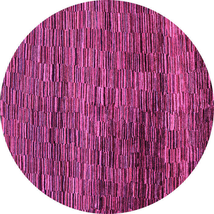 Round Machine Washable Abstract Pink Modern Rug, wshabs4964pnk