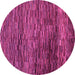 Round Machine Washable Abstract Pink Modern Rug, wshabs4964pnk