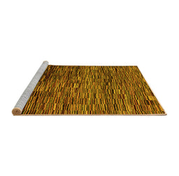 Sideview of Machine Washable Abstract Yellow Modern Rug, wshabs4964yw