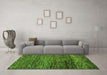 Machine Washable Abstract Green Modern Area Rugs in a Living Room,, wshabs4964grn