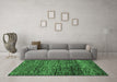 Machine Washable Abstract Emerald Green Modern Area Rugs in a Living Room,, wshabs4964emgrn