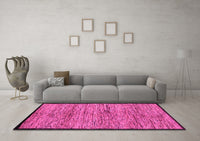 Machine Washable Abstract Pink Modern Rug, wshabs4965pnk