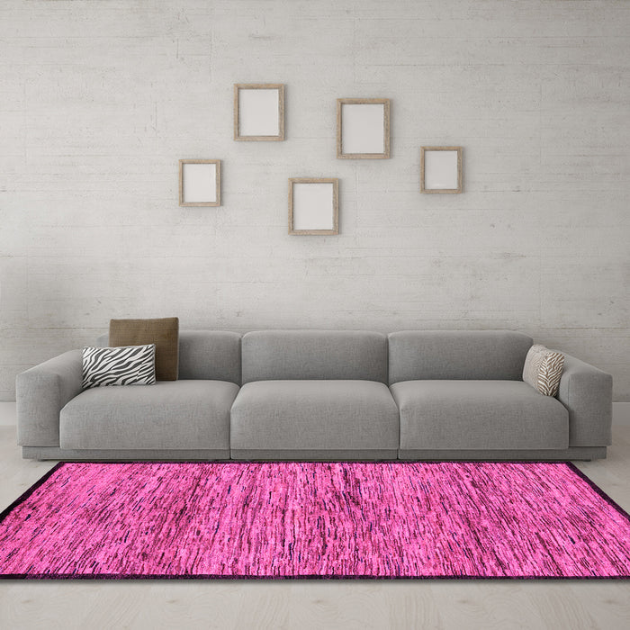 Machine Washable Abstract Pink Modern Rug in a Living Room, wshabs4965pnk