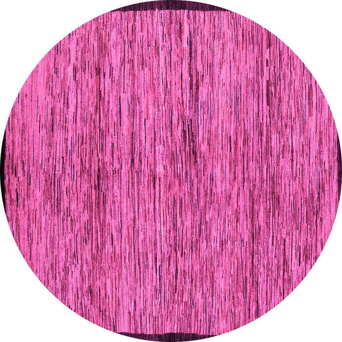 Round Machine Washable Abstract Pink Modern Rug, wshabs4965pnk