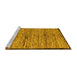 Sideview of Machine Washable Abstract Yellow Modern Rug, wshabs4965yw