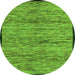 Round Abstract Green Modern Rug, abs4965grn