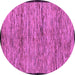 Round Machine Washable Abstract Purple Modern Area Rugs, wshabs4965pur