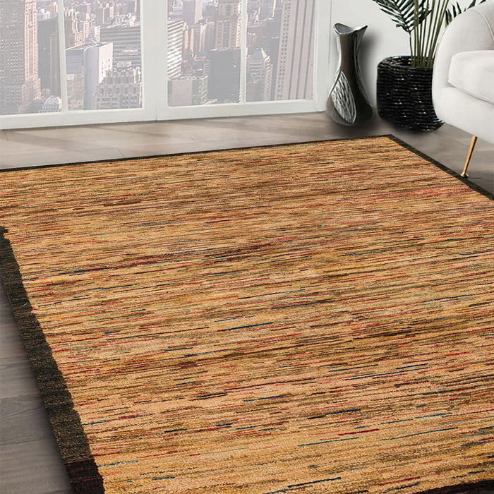Abstract Orange Modern Rug in Family Room, abs4965