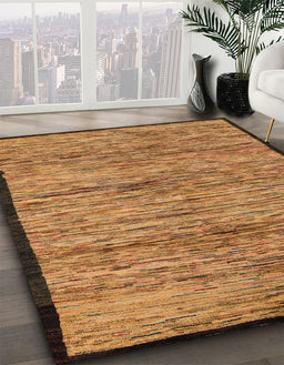 Machine Washable Abstract Orange Rug in a Family Room, wshabs4965
