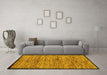 Machine Washable Abstract Yellow Modern Rug in a Living Room, wshabs4965yw