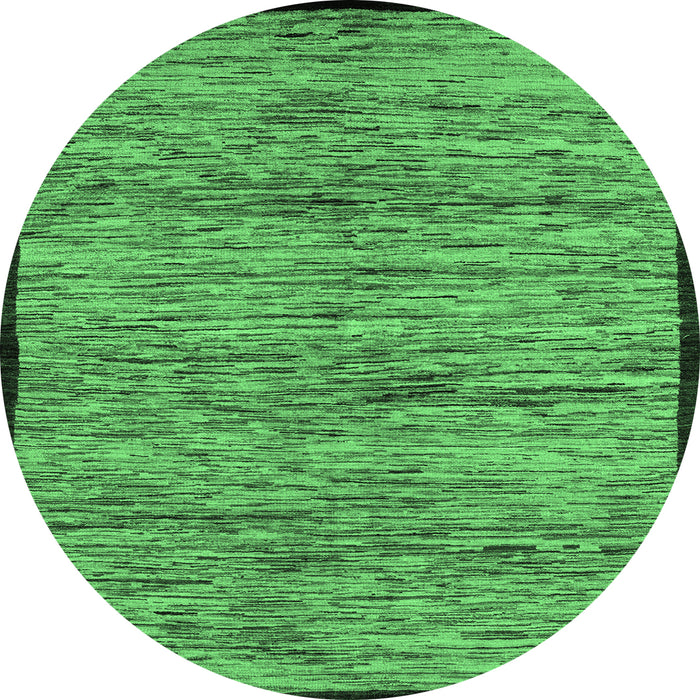 Round Abstract Emerald Green Modern Rug, abs4965emgrn