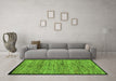 Machine Washable Abstract Green Modern Area Rugs in a Living Room,, wshabs4965grn