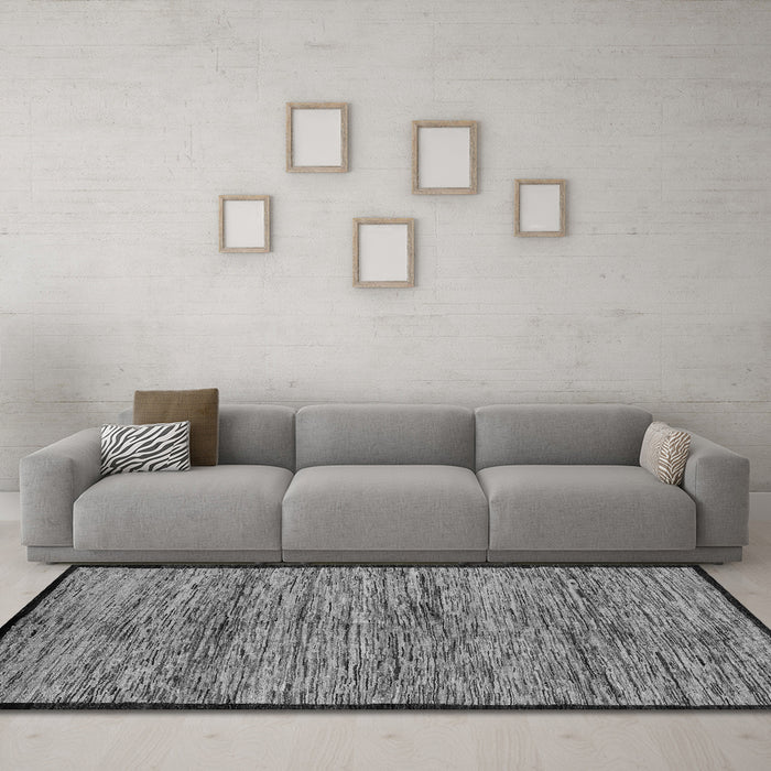 Machine Washable Abstract Gray Modern Rug in a Living Room,, wshabs4965gry
