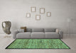 Machine Washable Abstract Turquoise Modern Area Rugs in a Living Room,, wshabs4965turq