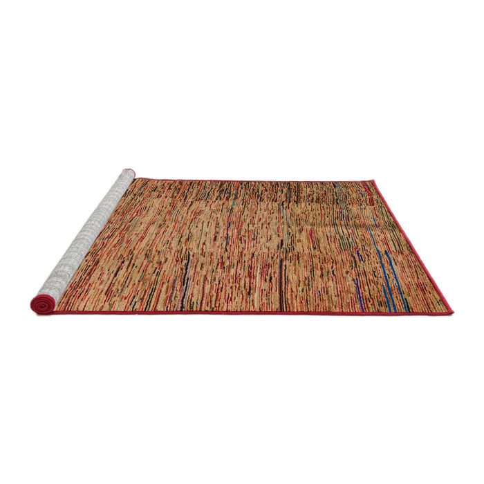 Sideview of Machine Washable Abstract Tomato Red Rug, wshabs4966