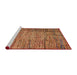 Sideview of Machine Washable Abstract Tomato Red Rug, wshabs4966