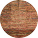 Round Abstract Red Modern Rug, abs4966