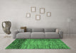 Machine Washable Abstract Emerald Green Modern Area Rugs in a Living Room,, wshabs4966emgrn