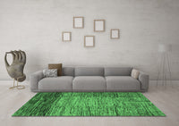 Machine Washable Abstract Emerald Green Modern Rug, wshabs4966emgrn