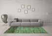 Machine Washable Abstract Turquoise Modern Area Rugs in a Living Room,, wshabs4966turq