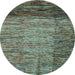 Round Machine Washable Abstract Light Blue Modern Rug, wshabs4966lblu