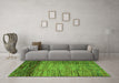 Machine Washable Abstract Green Modern Area Rugs in a Living Room,, wshabs4966grn