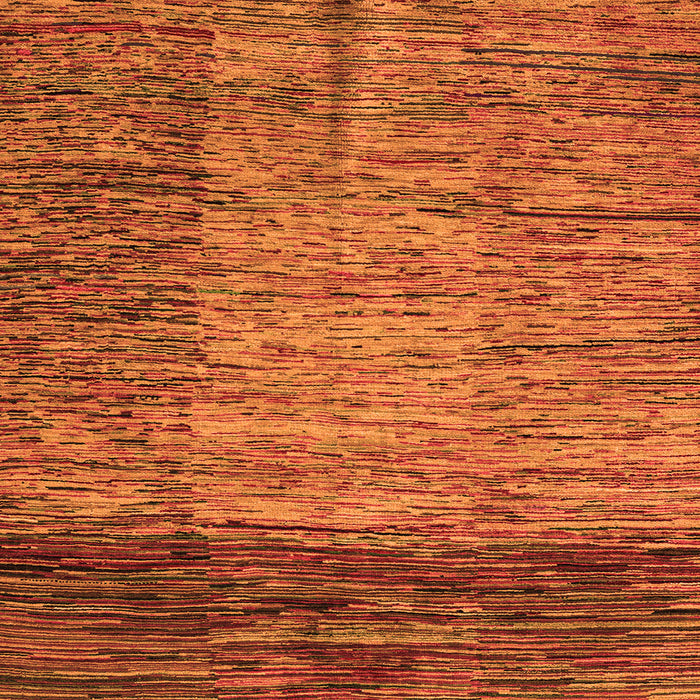 Square Machine Washable Abstract Orange Modern Area Rugs, wshabs4966org