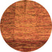 Round Abstract Orange Modern Rug, abs4966org