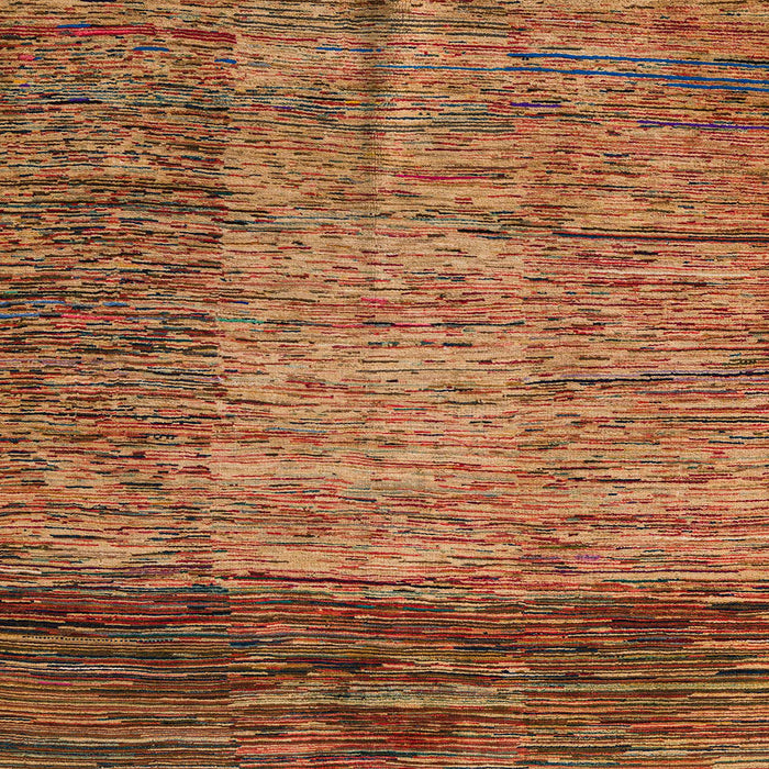 Square Machine Washable Abstract Tomato Red Rug, wshabs4966