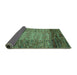 Sideview of Abstract Turquoise Modern Rug, abs4966turq