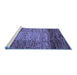 Sideview of Machine Washable Abstract Blue Modern Rug, wshabs4966blu