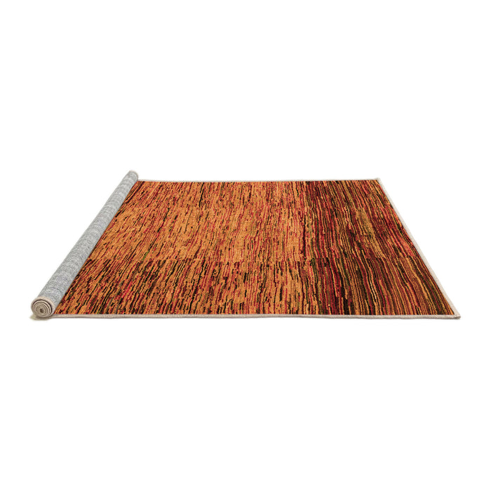 Sideview of Machine Washable Abstract Orange Modern Area Rugs, wshabs4966org