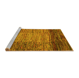 Sideview of Machine Washable Abstract Yellow Modern Rug, wshabs4966yw