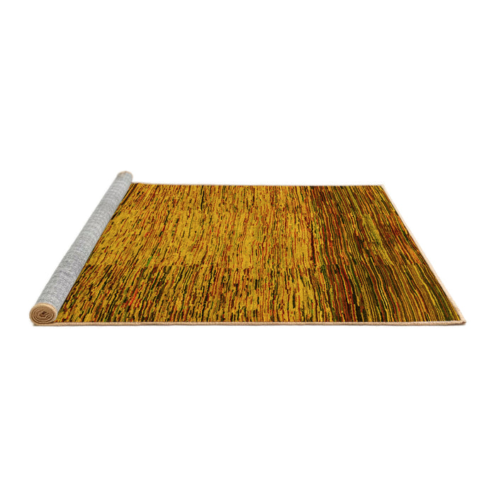 Sideview of Machine Washable Abstract Yellow Modern Rug, wshabs4966yw