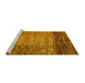 Sideview of Machine Washable Abstract Yellow Modern Rug, wshabs4966yw