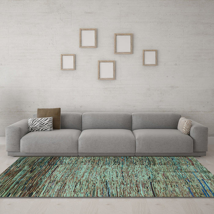 Machine Washable Abstract Light Blue Modern Rug in a Living Room, wshabs4966lblu