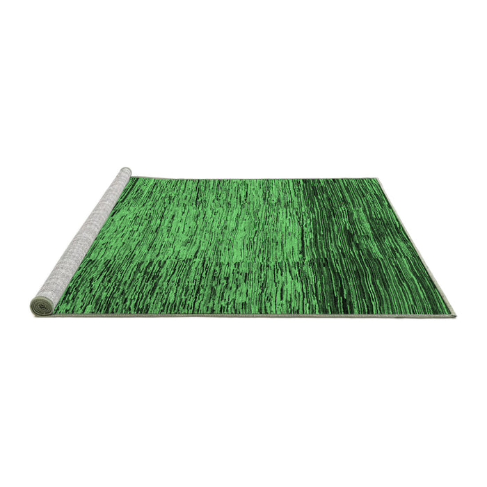 Sideview of Machine Washable Abstract Emerald Green Modern Area Rugs, wshabs4966emgrn