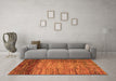 Machine Washable Abstract Orange Modern Area Rugs in a Living Room, wshabs4966org