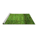 Sideview of Machine Washable Abstract Green Modern Area Rugs, wshabs4966grn