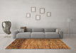 Machine Washable Abstract Brown Modern Rug in a Living Room,, wshabs4966brn