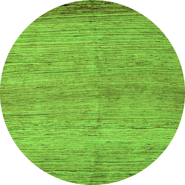 Round Abstract Green Modern Rug, abs4967grn